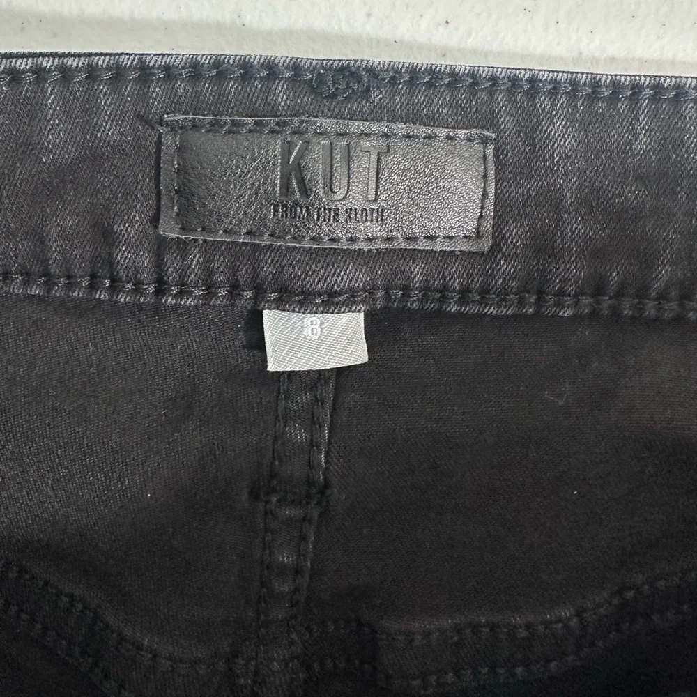 Kut from the Kloth Sz 6 Womens Rachael Fab Ab Mom Denim Black Jeans High Rise - Picture 7 of 12